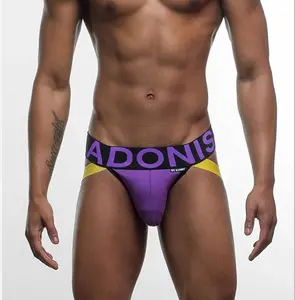 wholesale Custom logo sexy low-rise brief Mens Surprise for gay Jockstrap central vendor jock strap underwear white purple...