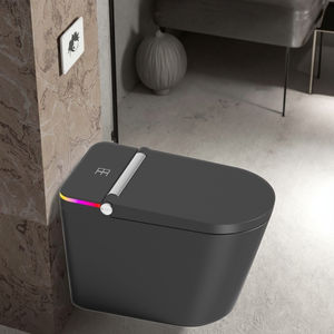 <span class=keywords><strong>WC</strong></span> intelligent en céramique haut de gamme avec siège chauffant, chasse automatique double, lavage arrière, télécommande, siphon P inclus, à poser au sol, allongé - Product Image 4