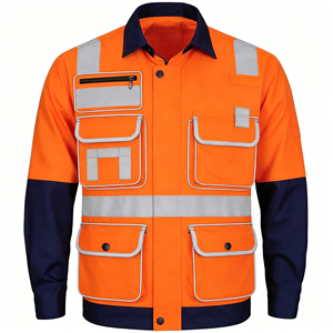 Chemise de travail haute visibilité à manches longues avec logo personnalisé, chemise de travail haute visibilité pour ingénieurs, ouvriers, agents de sécurité - Product Image 1