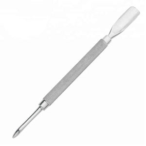 Pousse-cuticules en verre et en acier pour le soin des ongles - Product Image 4