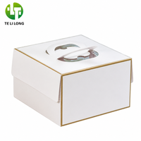 Kuchenbox mit Fenster und Eigenem Logo OEM ODM Lebensmittelechte PET Weiße Karton-Bäckereiverpackung mit Griff