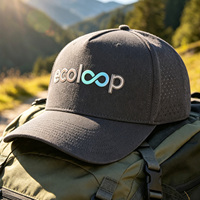 Gorra de 5 Paneles de Poliéster de Secado Rápido y Transpirable de Alta Calidad HS41, con Visera Curva, Logotipo con Impresión Holográfica Personalizada, Unisex, para Ciclismo y Senderismo