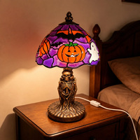Nouveau produit transfrontalier : Lampe dôme créative en résine, motifs Halloween (Crâne, Citrouille, Fantôme), pour la maison et les chambres d'enfants