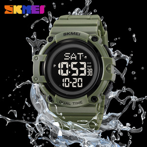 Skmei Digital Watch Men Black Tpu Strap Dual Time Waterproof 3Bar Electronic Watch Outdoor Sports Led Display - Product Image 3