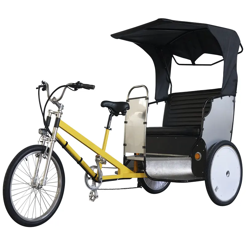 Şehir gezi Velotaxi üç tekerlek kapasitesi 300kgs elektrikli üç tekerlekli bisiklet çekçek 2 yolcu için