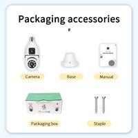 Caméra IP PTZ E27 à double objectif, vision nocturne couleur, sécurité domestique intelligente, Wifi, audio unidirectionnel, ampoule à distance, capteur CMOS, carte mémoire