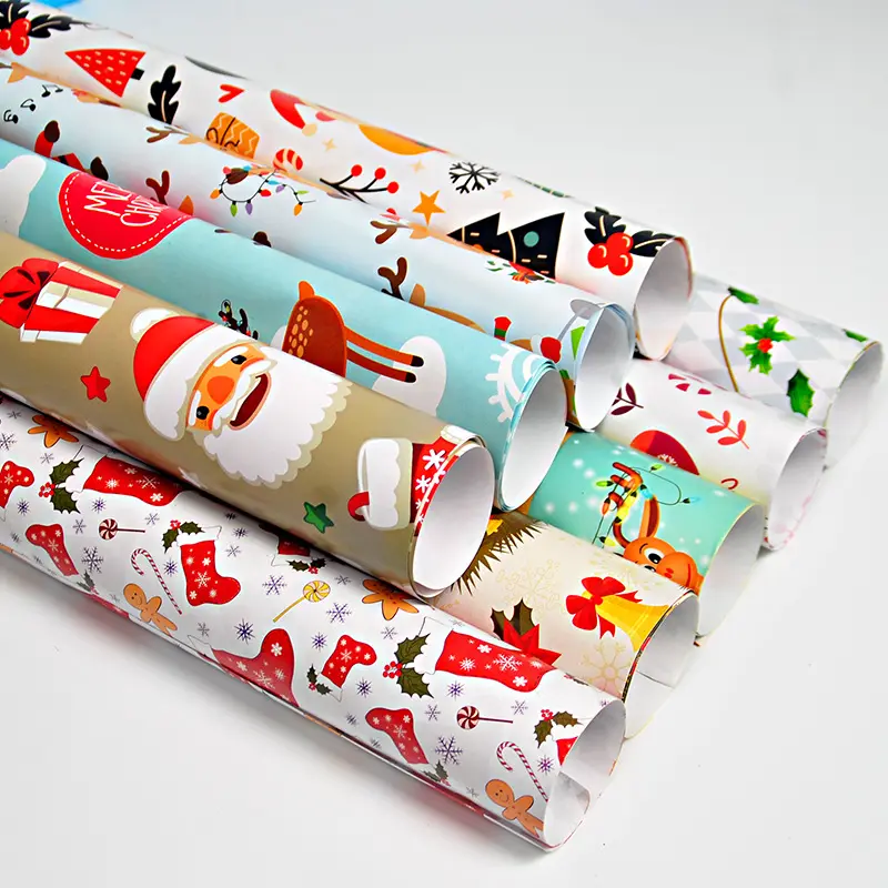 Индивидуальная Рождественская печатная обертка, Экологически чистая Водонепроницаемая оберточная бумага для подарков, рулон для упаковки