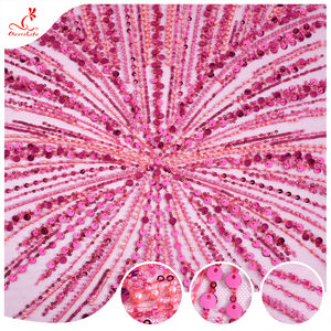 Tissu en dentelle à sequins perlés de nouvelle conception 2026 avec fond en filet pour <span class=keywords><strong>robe</strong></span> de soirée et <span class=keywords><strong>robe</strong></span> de mariée - Product Image 6