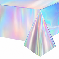 Nappe rectangulaire en plastique, nappe laser, couverture de table pour les décorations de fête d'anniversaire, de mariage ou de disco pour filles