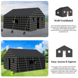 Carpa Inflable Comercial para Eventos, Negra, de PVC, Portátil, para Fiestas en el Patio Trasero, Discoteca Inflable con Luces LED, Cubo Inflable para Discoteca - Product Image 5