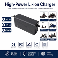 Pengisi Daya Lithium Berkualitas Tinggi 36V5A 42V43.8V Pengisi Daya Baterai Li-ion untuk Pengisi Daya Sepeda Listrik Pengisi Daya Skuter Listrik