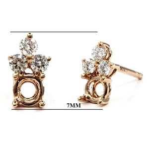 Boucles d'oreilles semi-montées vintage en or rose massif 18 carats avec diamants véritables, tendance et créatives, pour fiançailles, mariage et soirées, livraison directe depuis Hong Kong - Product Image 2