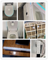 WC intelligent mural électrique monobloc en céramique noire de haute qualité 2025 avec cuvette automatique pour salle de bain