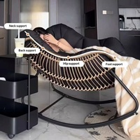 Fauteuil à bascule durable et confortable avec structure métallique - Design moderne, revêtement en lin, utilisation en salon, fauteuil multifonctionnel pour adultes