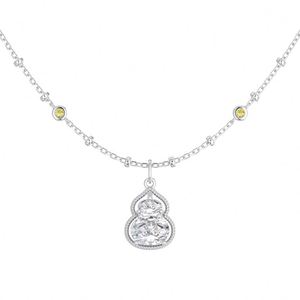 Collares con Colgante en Forma de Calabaza de Plata de Ley 925 con Circonita 5A, Diseño Elegante y Delicado de Dylam, Joyería Fina de Moda para Mujer - Product Image 1