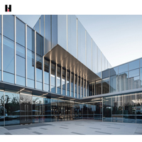 Hannover tirai dinding tahan benturan termal, Tirai dinding profil aluminium kaca Tempered untuk Hotel Vila Harga Dinding