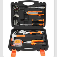 Juego de Herramientas FixCraft para el Hogar, Caja de Herramientas Resistente, Taladro Inalámbrico de 21V, Pistola de Pegamento Caliente de 60W, Herramienta de Reparación Multiusos de Acero con Alto Contenido de Carbono