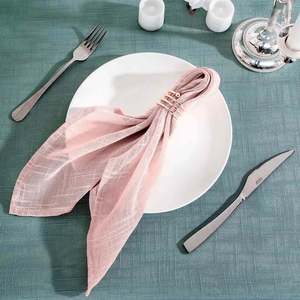 Serviette de table en polyester imitation lin avec texture texturée pour la location en gros, les événements, les mariages et les commandes de traiteur - Product Image 1
