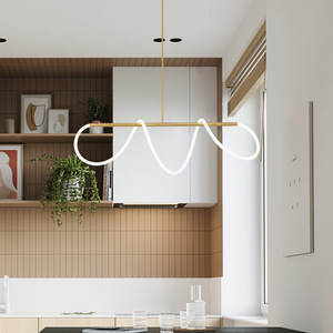 Apartamento Villa <span class=keywords><strong>cocina</strong></span> círculo <span class=keywords><strong>redondo</strong></span> trenzado lámpara colgante <span class=keywords><strong>fluorescente</strong></span> luz oro hierro regulable grande para sala de estar - Product Image 5