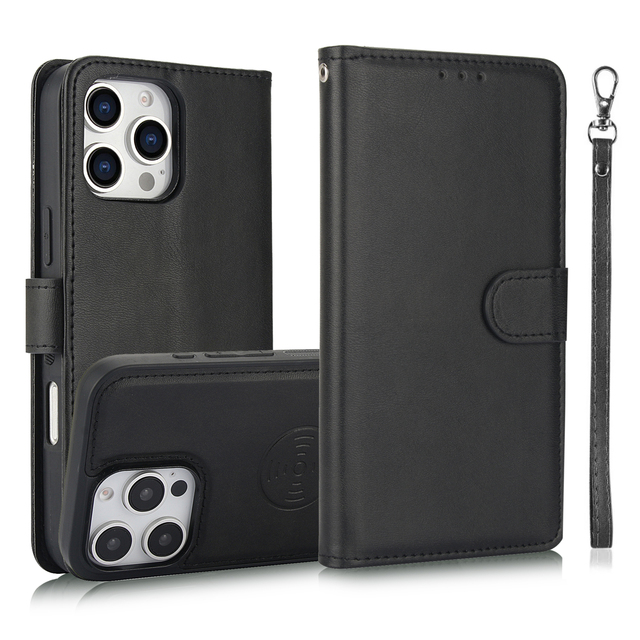 NEW LT Brand TPU+PU Leather Wallet Phone Case for 17Pro Flip Folio Card Holder Kickstand Strong Magnetic Car Mount