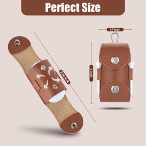 Personalizado Golf Ball <span class=keywords><strong>Bag</strong></span> Leather Golf Ball Holder Versátil Golf Ball <span class=keywords><strong>Bag</strong></span> com mochila gancho <span class=keywords><strong>Belt</strong></span> Conveniente Acesso Golfistas - Product Image 4