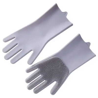 Alta calidad resistente al calor 160g gran oferta fregador de platos impermeable goma limpieza guantes de silicona para cocina hogar
