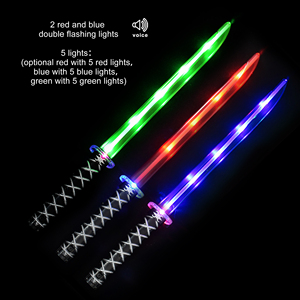 ดาบไลท์เซเบอร์พลาสติกเรืองแสง LED สำหรับเด็ก สำหรับงานฮาโลวีน คริสต์มาส คอสเพลย์ ปาร์ตี้ พร้อมไฟกระพริบ ของเล่นเรืองแสงสำหรับโปรโมชั่น - Product Image 4