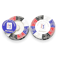 Nouveau design 2026 – Marqueur de balle de golf personnalisé en métal émaillé cloisonné, aimanté, avec fonction pop-out, pour jetons de poker