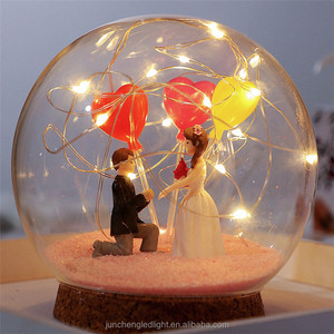 Globo de nieve de cristal transparente, Bola de luz nocturna, regalo de ambiente de vacaciones, lámpara Led de noche, decoración para dormitorio, sala de estar, habitación de bebé - Product Image 4