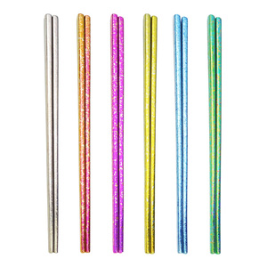 Pure Titanium Chopsticks Series Colored Ice Flower Crystal Non Slip Outdoor Camping Round Solid Color - Product Image 4