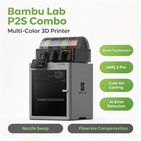 Printer 3D FDM Desktop Kecepatan Tinggi Multi Warna Bambu Lab P2S Combo untuk Hobi Rumahan, Pendidikan, dan Usaha Kecil