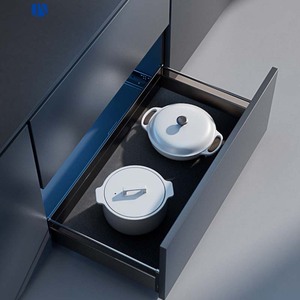 Unihopper Aluminum Alloy Drawer Basket Double Layer Kitchen Cabinet With Buffer Damping <b>Pull</b> Out Storage For Pots And Dishes - Product Image 1