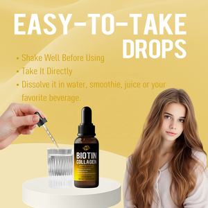 Suplementos para Piel, Cabello y Uñas OEM ODM, Gotas Líquidas de Biotina y Colágeno de 60,000mcg para Hombres y Mujeres, Gran Venta - Product Image 3
