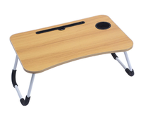 Table d'ordinateur portable pliable pour enfants avec poignée, motif dessin animé, moulée par injection, pour lit