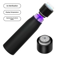 Botol Air Stainless Steel Pintar Anti Karat dengan Pembersihan UV Otomatis, Ramah Lingkungan, Desain Mewah Modern, Hadiah Bisnis, Termal 24 Jam