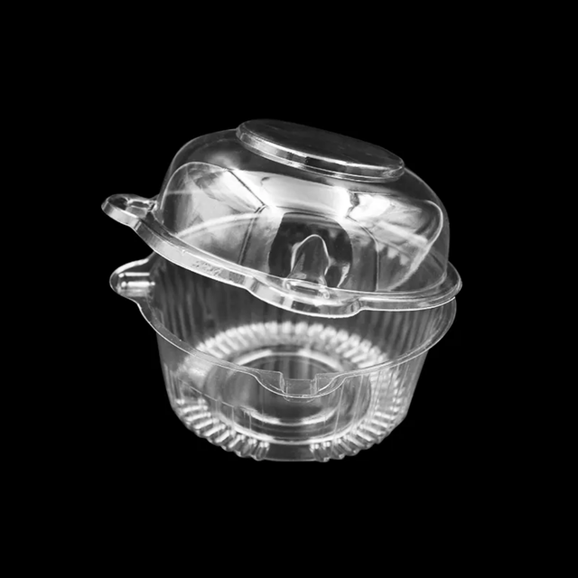 High-Grade Single Round Thickened 1mm Blister Box Egg Yolk Crisp Disposable Transparent PET Plastic Mini Dessert Cake Boxes