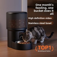 Distributeur automatique de nourriture pour animaux de compagnie en plastique avec alimentation programmée, commande vocale à distance, caméra intégrée pour chats et chiens, utilisation domestique
