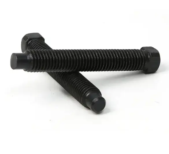 Óxido preto cão curto ponto DIN479 quadrado cabeça conjunto parafuso liso zinco acabamento feito de liga de aço para durabilidade
