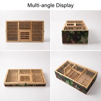 Cage à pigeons pliable en pin, portable, à structure en bois, camouflage, fermée, intérieur/extérieur, pour l'entraînement, la libération et la course.