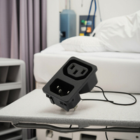 Prise électrique de type carte IEC 15A/10A 250V, 2 prises, pour utilisation industrielle, médicale et informatique