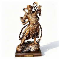 Statue de Guerrier Général en Bronze avec Couronne de Rubans pour Hall d'Hôtel, Entrée de Temple, Jardin – Taille et Couleur Personnalisables – Décoration Religieuse