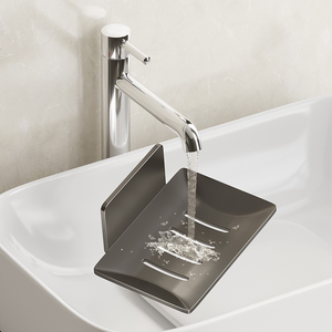 Support mural en acier inoxydable sans perçage - <span class=keywords><strong>Porte</strong></span>-<span class=keywords><strong>savon</strong></span> à séchage rapide avec design inclinable intelligent pour lavabo de salle de bain, cuisine et douche - Product Image 4