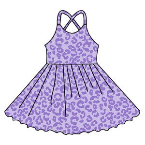 أحدث فساتين البنات لربيع 2026، ملابس جميلة بتصميم مخصص بدون أكمام وظهر متقاطع بطول الركبة - Product Image 4