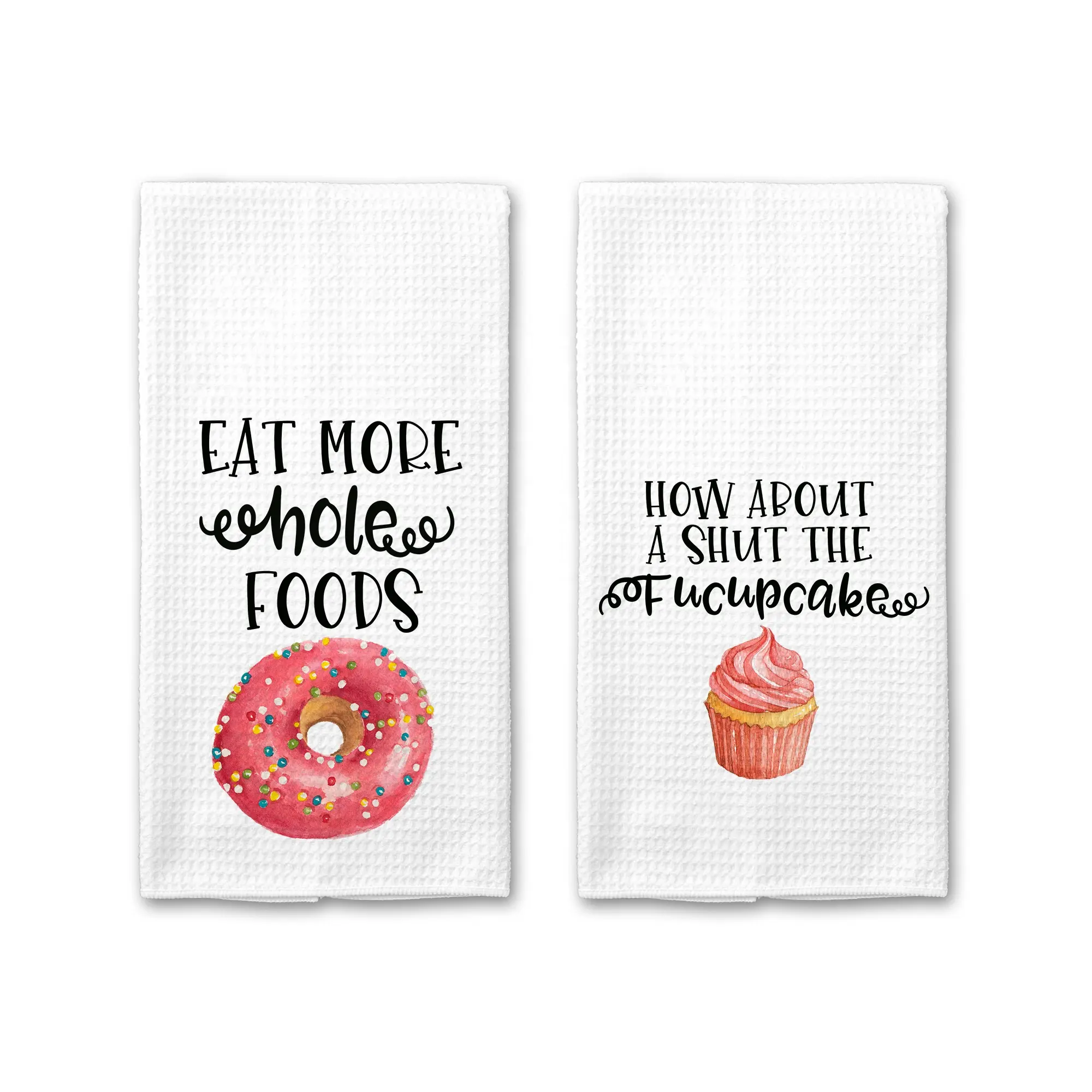 No dejes de creer, helado Donut Pun Saying Waffle Toalla de té Vacaciones Cocina Decoración Regalo Plato Toalla