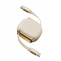 Kabel Data Retractable Pengisian Cepat 240W 5A Tipe-C ke Tipe-C 1 Meter untuk Ponsel