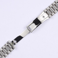 Logo personnalisé 20mm Solide Courbe Fin Vis Liens Déploiement Fermoir En Acier Inoxydable Montre-Bracelet Bracelet Président Bracelet Pour Rx