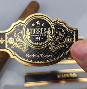 Custom Gold Foil <b>Sticker</b> with UV Printing Embossing Backwoods Cigars Packaging Embossed <b>Logo</b> Band New Design Cigar Rings Labels - Product Image 4