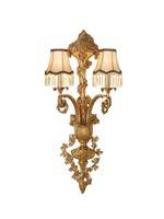 Applique murale LED tout en cuivre de style français, design rétro européen de luxe à double tête pour salon, couloir, hall d'entrée