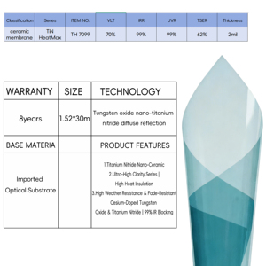 Película de Tinte para Ventanas de Automóvil Negra Premium con VLT del 5%/15%/35%, Autoregenerable, con Protección UVR del 99% y Protección UV del 100%, Material PET - Product Image 4