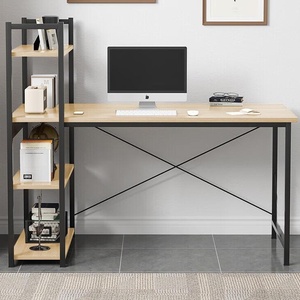 Solid Wood Integrated Space-saving Bookcase Study <strong>Table</strong> Home Office Durable L-Shaped Corner <strong>Computer</strong> Desk with Storage Cabinet - Product Image 2